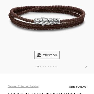 Small Men’s David Yurman Brown Chevron Triple Wrap Bracelet